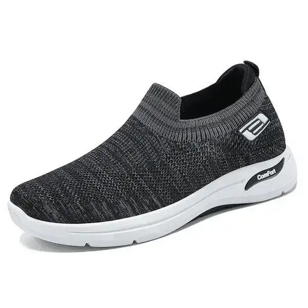 Mens Breathable Mesh Sneakers | Heat-Dissipating Low-Top Slip-On Shoes in Black, Blue, Grey