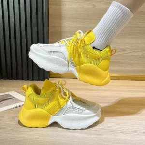 Mukeshhousehold Women Fashion Gradient Mesh Breathable Sneakers