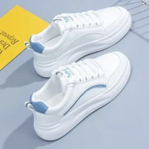 Mukeshhousehold Women Fashion Round Toe Lace-Up Sneakers