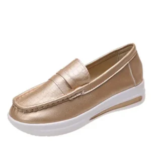 Mukeshhousehold Women Fashion Platform Snakeskin Wedge Two Tone Sneakers