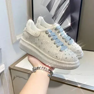 Mukeshhousehold Casual Rhinestone Platform Sneakers