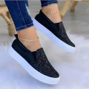 Mukeshhousehold Thick Sole Casual Sequined Shoes Women Flat Shoes