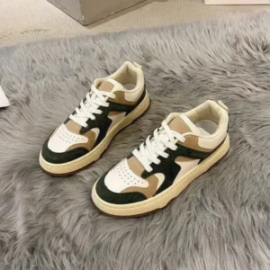 Mukeshhousehold Women Fashion Lace Up Design Color Blocking Sneakers