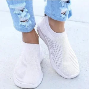 Mukeshhousehold Women Casual Sports Mesh Breathable Design Solid Color Wedge Sneakers