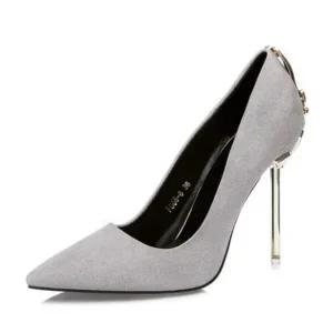 Mukeshhousehold Women Sexy Metal Heel Pointed-Toe High Heels Shoes