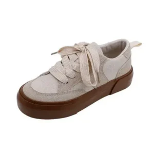 Mukeshhousehold Women Casual Round Toe Lace Up Design Platform Sneakers