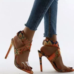 Mukeshhousehold Women Fashion Plus Size Floral Point Toe High Heel Sandals