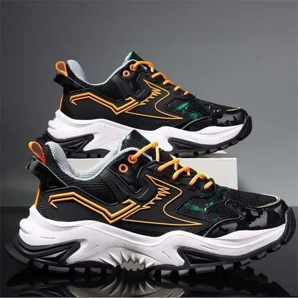 Mukeshhousehold Men Spring Autumn Fashion Casual Colorblock Mesh Cloth Breathable Rubber Platform Shoes Sneakers