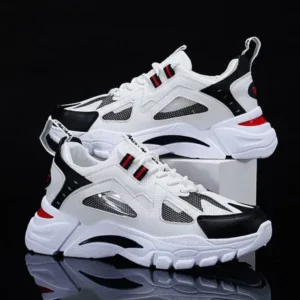 Mukeshhousehold Men Spring Autumn Fashion Casual Colorblock Mesh Cloth Breathable Lightweight Rubber Platform Shoes Sneakers