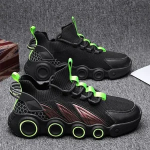 Mukeshhousehold Men Spring Autumn Fashion Casual Mesh Cloth Breathable Gradient Rubber Platform Shoes High Top Sneakers