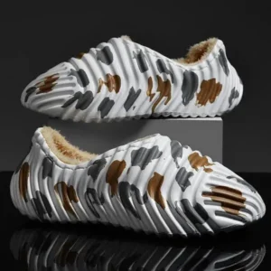 Mukeshhousehold Men'S Fashion Camouflage Coconut Shape Fleece Warm Plush Shoes