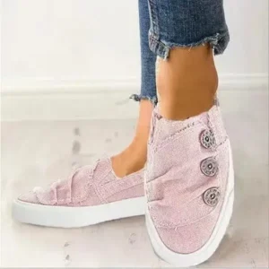 Mukeshhousehold Women Fashion Plus Size Solid Denim Canvas Flat Sneakers