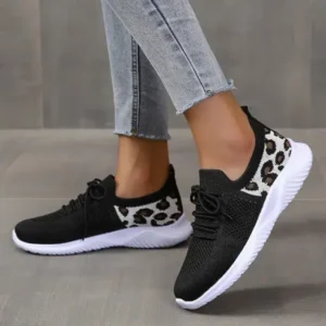 Mukeshhousehold Women Casual Mesh Breathable Leopard Sneakers