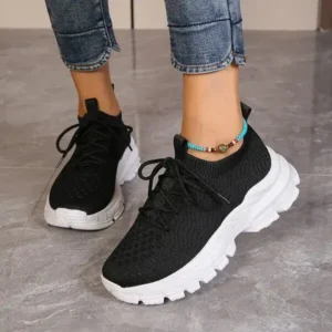 Mukeshhousehold Women Fashionable Thick-Soles Breathable Sneakers