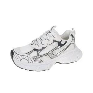 Mukeshhousehold Women Fashion Distinctive Color Changing Lace-Up Comfortable Breathable Thick-Soled Sneakers