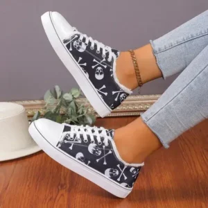 Mukeshhousehold Women Casual Fashion 3D Print Denim Canvas Sneakers