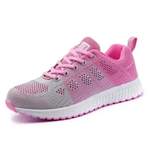 Mukeshhousehold Women Fashion Casual Color Blocking Lace-Up Mesh Breathable Sneakers