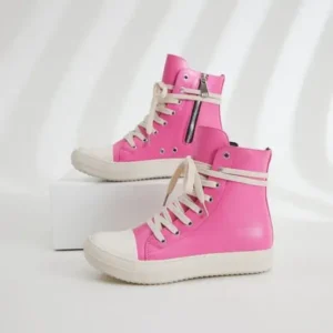 Mukeshhousehold Women Fashion Rose Faux Leather High Top Shoes