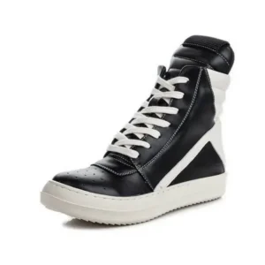 Mukeshhousehold Women Fashion Casual Black White Inverted Triangle High Top Shoes