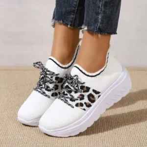 Mukeshhousehold Women Fashion Round Toe Platform Round Toe Flat Front Lace Up Sneakers