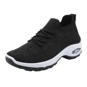 Mukeshhousehold Women Fashion Fly Knit Lightweight Breathable Soft Sole Sneakers