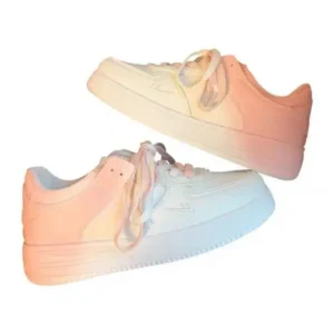 Mukeshhousehold Women Fashion Round Toe Gradient Platform Sneakers